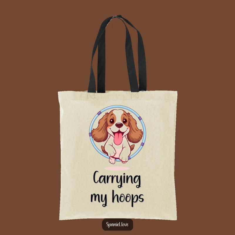 Funny Spaniel Hula Hoop Tote Bag: Carry Your Fun, Hilarious Essentials!