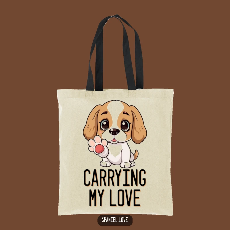 Funny Spaniel Paw Friend Tote: Adoring Eyes Bag for Loyal Companions