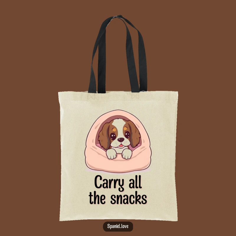 Funny Spaniel Anticipation Tote Bag - Humorous Dog Lover Shopping Gift