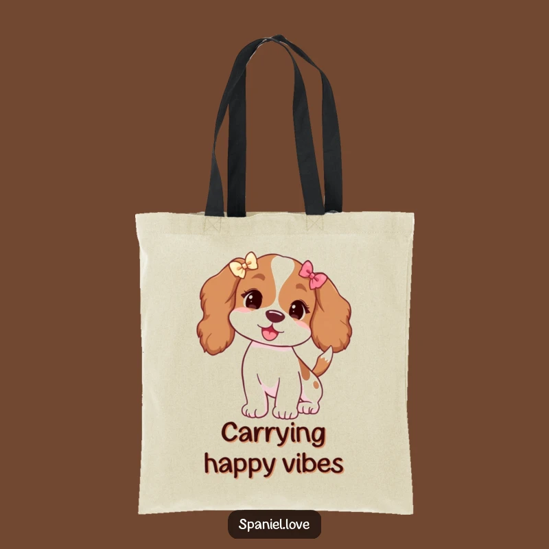 Funny Spaniel Bows Tote Bag: Carry Happiness with Dog Style!