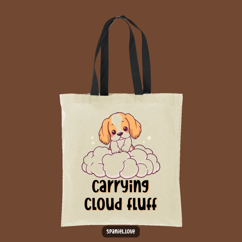 Funny Spaniel Cloud Digging Tote Bag: Carry Your Dreams in Style