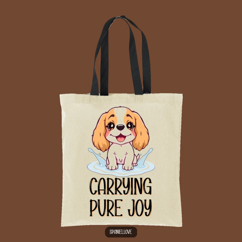 Funny Spaniel Giggling Puddle Tote Bag: Carry Your Joy Everywhere