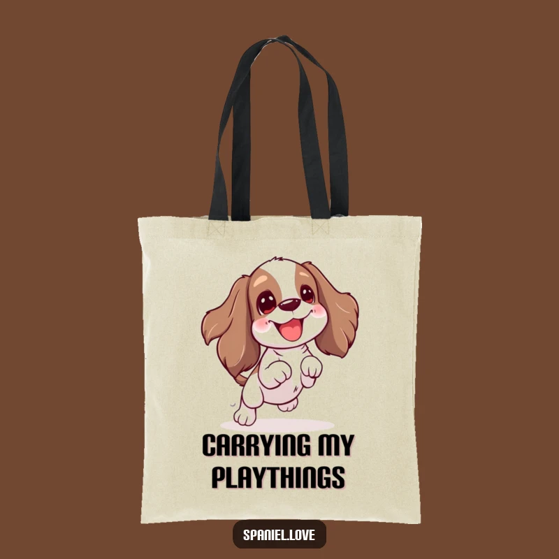 Funny Spaniel Playtime Tote: Excited Wiggle Bag for Active Errands