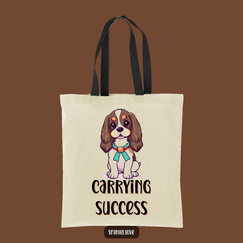 Funny Spaniel Ribbon Tote Bag: Carry Your Essentials with Posh Canine Charm