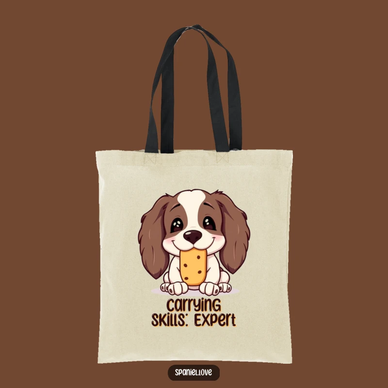 Funny Spaniel Treat Balance Tote Bag: Chic & Hilarious Dog Lover Gift