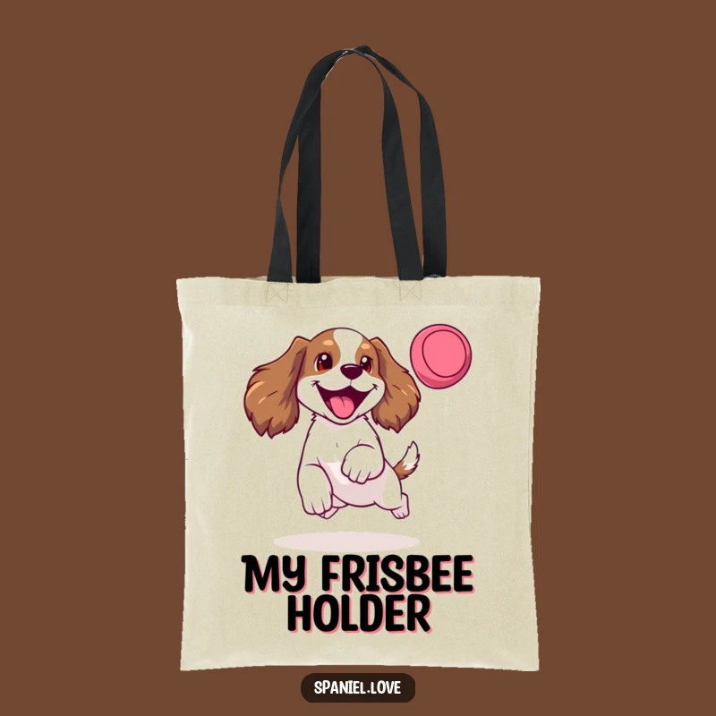 Funny Spaniel Frisbee Tote Bag: Carry Your Dog Love Hilariously