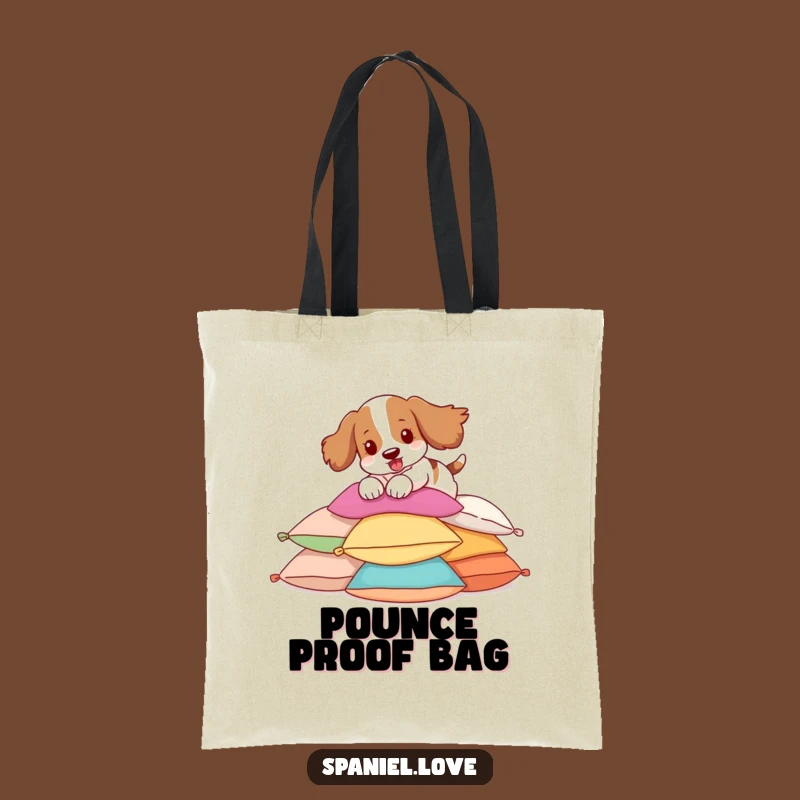 Funny Spaniel Pillow Pounce Tote Bag: Carry Fun Wherever You Go